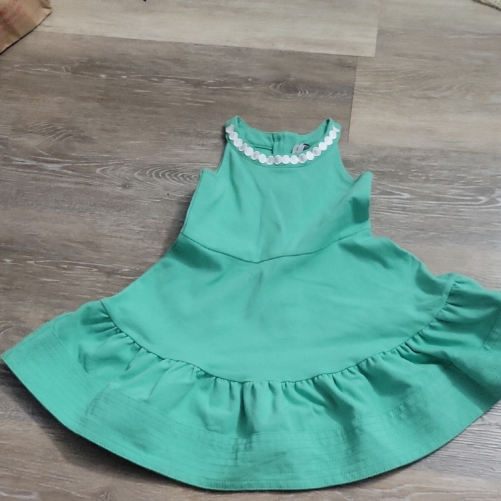 Green Sleeveless Kids Dress